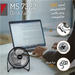 MESKO MS 7322, Stolný ventilátor, USB, 15cm