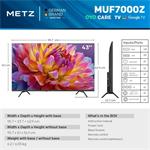 METZ 43MUF7000Z, Google TV, LED, 43" (108cm), 4K