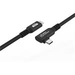 MicroConnect kábel USB-C 3.2 Gen 2 100W, 20Gbps, 4K60Hz, zahnutý, 4,0m, čierny