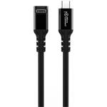 MicroConnect kábel USB-C 3.2 Gen 2 100W, 20Gbps, 4K60Hz, zahnutý, 4,0m, čierny