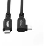 MicroConnect kábel USB-C 3.2 Gen 2 100W, 20Gbps, 4K60Hz, zahnutý, 4,0m, čierny