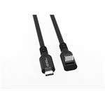 MicroConnect kábel USB-C 3.2 Gen 2 100W, 20Gbps, 4K60Hz, zahnutý, 4,0m, čierny
