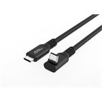 MicroConnect kábel USB-C 3.2 Gen 2 100W, 20Gbps, 4K60Hz, zahnutý, 4,0m, čierny