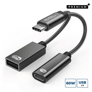 MicroConnect redukcia USB-C na USB-C + USB-A, PD