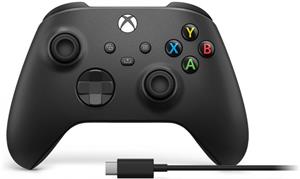 Microsoft Xbox Wireless Controller, čierny + kábel pre Windows