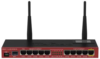 MIKROTIK RouterBOARD 2011UiAS-2HnD-IN + L5 (600MHz; 128MB RAM, 5xLAN,5xGLAN,1x2,4GHz 802.11b/gn,1xSFP, LCD, case, zdroj)