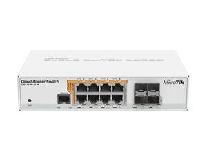 MIKROTIK RouterBOARD Cloud Router Switch CRS112-8P-4S-IN  (400MHz; 128MB RAM; 8x GLAN POE;  4x SFP) 