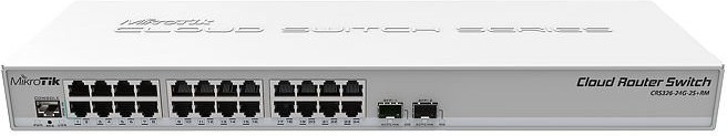 MIKROTIK RouterBOARD Cloud Router Switch CRS326-24S+2Q+RM + L5 (650MHz; 64MB RAM; 1x LAN; 24x SFP+; 2x QSFP+) rack
