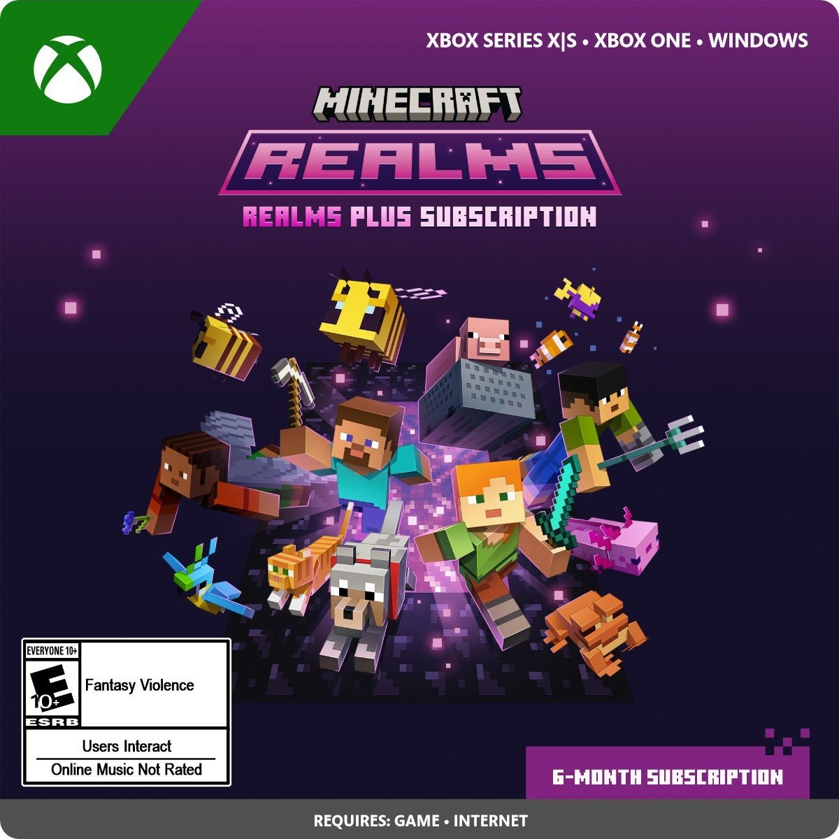 Minecraft Realms Plus 6-Month Subscription, pre PC a Xbox