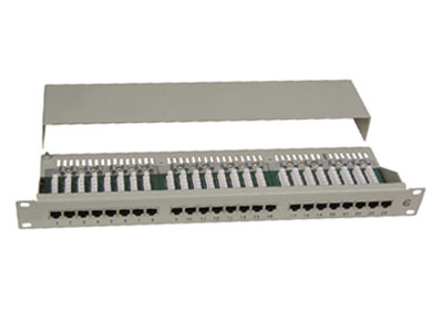MOELLER patch panel 24port Cat5E, FTP, blok 110, sivy