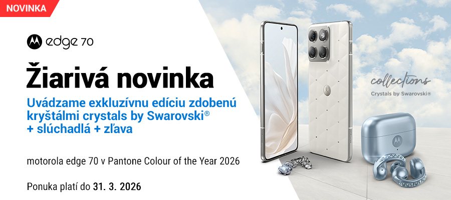 Motorola Edge 70 PANTONE Cloud Dancer crystals by Swarovski