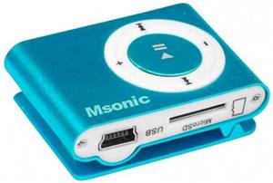 MSONIC MP3 prehrávač s čítačkou kariet, modrý