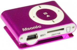 MSONIC MP3 prehrávač s čítačkou kariet, ružový