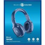 Music Sound bluetooth slúchadlá s hlavovým mostom a mikrofónom, modré