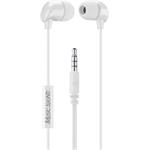 Music Sound drôtové štuplové slúchadlá s konektorom 3,5mm jack, biele