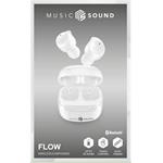 Music Sound Flow TWS bezdrôtové slúchadlá, biele