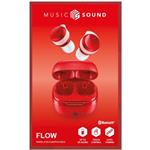 Music Sound Flow TWS bezdrôtové slúchadlá, červené