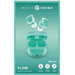 Music Sound Flow TWS bezdrôtové slúchadlá, zelené