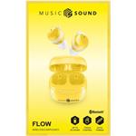 Music Sound Flow TWS bezdrôtové slúchadlá, žlté