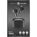 Music Sound Swag TWS bezdrôtové slúchadlá, čierne