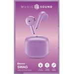 Music Sound Swag TWS bezdrôtové slúchadlá, fialové