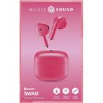 Music Sound Swag TWS bezdrôtové slúchadlá, ružové