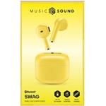 Music Sound Swag TWS bezdrôtové slúchadlá, žlté