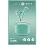 Music Sound Swag TWS bezdrôtové sluúchadlá, zelené