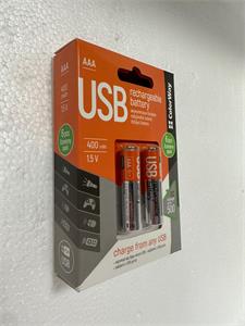 Nabíjateľné batérie AAA cez micro USB 400mAh 1.5V - 6ks v balení (CW-UBAAA-06)
