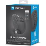 Natec Euphonie Pro Silent, vertikálna bezdrôtová myš, čierna