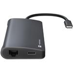 Natec Fowler 2, multiport adaptér USB 3.0 HUB, HDMI 4K, USB-C, RJ45, SD, MICRO SD