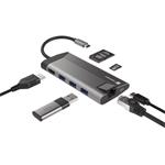 Natec Fowler Plus HUB adaptér 8v1, USB3.0, HDMI 4K, USB-C PD, RJ45, SD, microSD