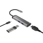 Natec Fowler Slim USB-C Hub, USB3.0 x2, HDMI 4K, USB-C PD