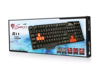 Natec GENESIS R11 herná klávesnica, HUN layout, čierno-oranžová