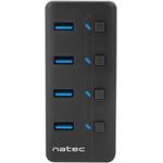 Natec Mantis 2, aktívny HUB s funkciou nabíjania 4x USB 3.0, vypínač, napájací adaptér