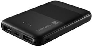 Natec powerbank Trevi Compact 5 000mAh 2x USB-A + 1x USB-C, čierny
