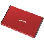 Natec Rhino Go externý box pre HDD a SSD 2,5" USB 3.0 , červený, hliníkové telo