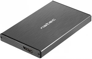 Natec Rhino Go externý box pre HDD a SSD 2,5" USB 3.0 , hliníkové telo, čierny