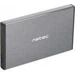 Natec Rhino Go Externý box pre HDD a SSD 2,5" USB 3.0 , sivý, hliníkové telo