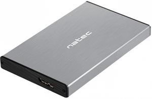 Natec Rhino Go Externý box pre HDD a SSD 2,5" USB 3.0 , sivý, hliníkové telo