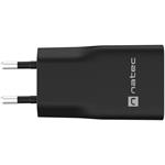 Natec Ribera, univerzálna USB nabíjačka GaN SLIM, 20 W, 1x USB-A + 1x USB-C, čierna