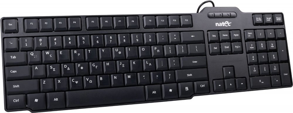 Natec ROACH SLIM, klávesnica, nízkoprofilová, US, USB, čierna