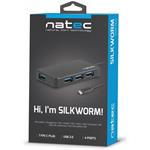 Natec Silkworm, USB-C rozbočovač 4x USB 3.0 HUB