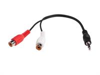 Natec stereo audio kábel, jack na 2x RCA cinch, 0,2m