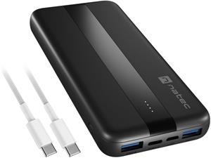 Natec TREVI SLIM Q V2, powerbanka, 10000mAh, čierna