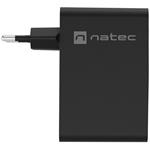 Natec univerzálna USB nabíjačka GaN 100W, 3X USB-C, 1X USB-A, čierna