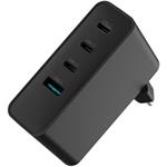 Natec univerzálna USB nabíjačka GaN 100W, 3X USB-C, 1X USB-A, čierna