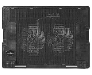 NEDIS stojan na notebook/ univerzální/ pro notebooky do 18"/ 2x ventilátor 140 mm/ USB/ plast-kov/ černý