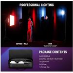 Neewer NK800 softbox stojan kit, sada 2x trvalé RGB LED fotosvetlo, 2x softbox, 2x 26W LED