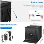 Neewer skladací fotostan 50x50x50cm, 80x stmievateľné LED, 6000-6500K, svietivosť 4000 lm, 40W